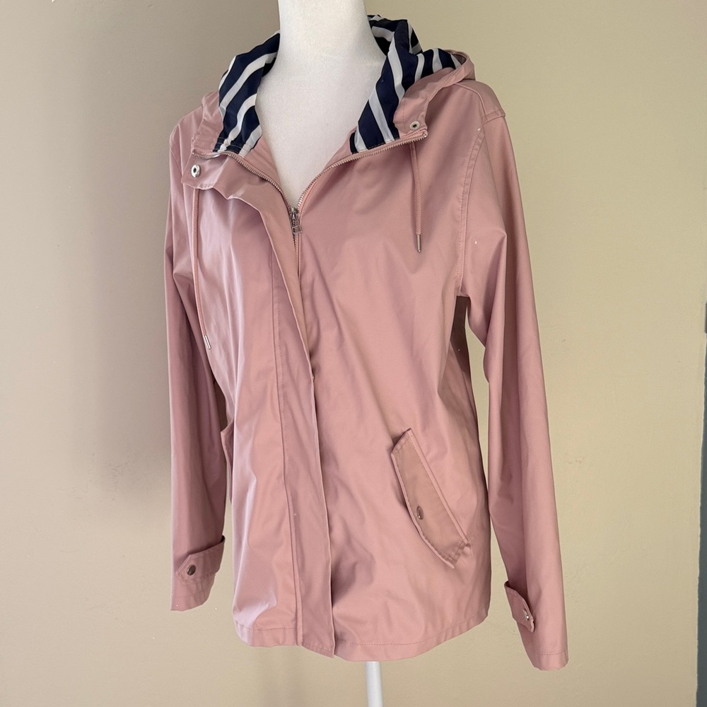 Jade & Ivory Women's Large Light Pink Full Zip Rain Jacket